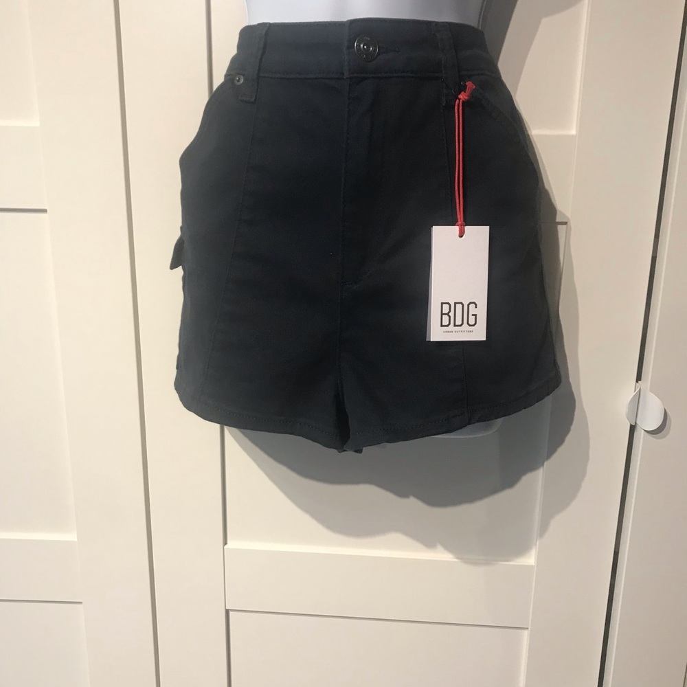 BDG brushed cotton navy structured shorts